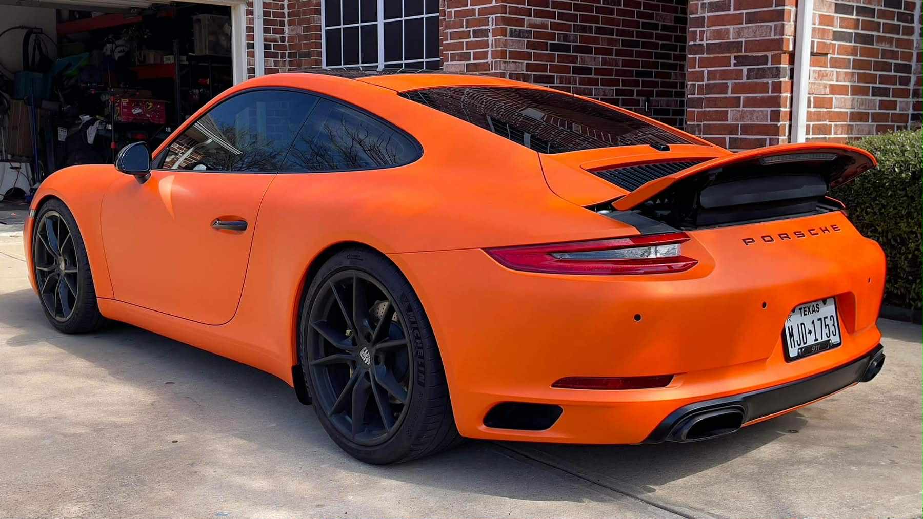 Matte orange Porsche 911 full color change wrap